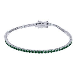 Brățară din argint  cu pietre Cubic Zirconia Verde
