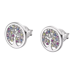 Cercei din argint  cu pietre Cubic Zirconia Multicoloră
