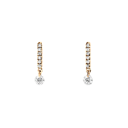 Cercei Pusete din aur galben cu pietre Diamant