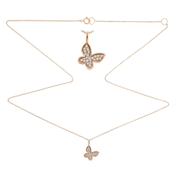 Colier din aur roz cu pietre Diamant