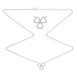 Colier din aur alb cu pietre Diamant