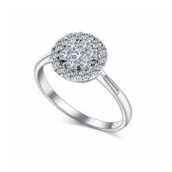 Inel din aur alb cu pietre Diamant
