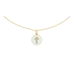 Colier din aur galben cu pietre Diamant, Finift