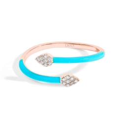 Inel din aur roz cu pietre Diamant, Finift