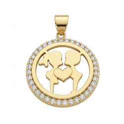 Pandantiv din aur galben cu Cubic Zirconia Incolor