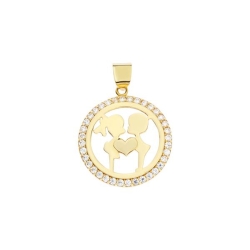 Pandantiv din aur galben cu pietre Cubic Zirconia Incolor