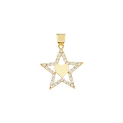 Pandantiv din aur galben cu pietre Cubic Zirconia Incolor