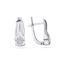Cercei din aur alb cu Cubic Zirconia Incolor