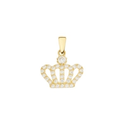 Pandantiv din aur galben cu pietre Cubic Zirconia Incolor