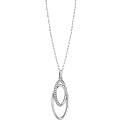 Colier din argint  cu pietre Cubic Zirconia Incolor