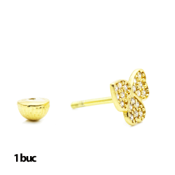 Cercel din aur galben cu pietre Cubic Zirconia Incolor