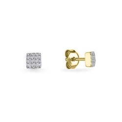 Cercei Pusete din aur galben cu pietre Diamant