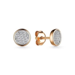 Cercei Pusete din aur roz cu pietre Diamant