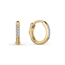 Cercei Creole din aur galben cu pietre Diamant