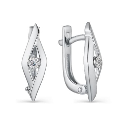 Cercei din aur alb cu pietre Diamant