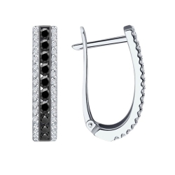 Cercei din aur alb cu pietre Diamant, Diamant negru