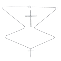 Colier din aur alb cu pietre Diamant