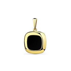 Pandantiv din aur galben cu pietre Onix negru