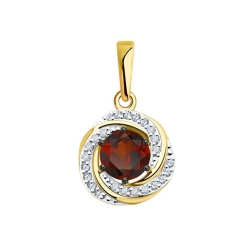 Pandantiv din aur galben cu pietre Cubic Zirconia Incolor, Rodolit