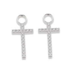 Pandantiv pentru cercei din argint  cu pietre Cubic Zirconia Incolor