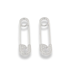 Pandantiv pentru cercei din argint  cu pietre Cubic Zirconia Incolor