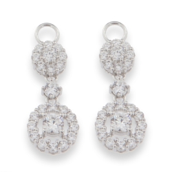 Pandantiv pentru cercei din argint  cu pietre Cubic Zirconia Incolor