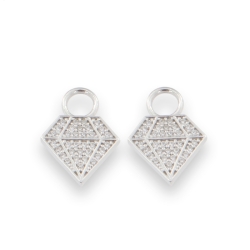 Pandantiv pentru cercei din argint  cu pietre Cubic Zirconia Incolor