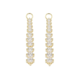 Pandantiv pentru cercei din argint placat cu aur  cu pietre Cubic Zirconia Incolor