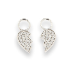 Pandantiv pentru cercei din argint  cu pietre Cubic Zirconia Incolor