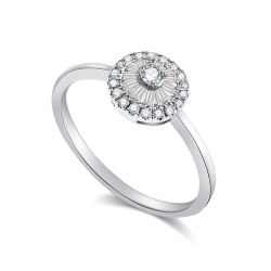 Inel din aur alb cu pietre Diamant