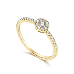 Inel din aur galben cu pietre Diamant