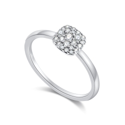 Inel din aur alb cu pietre Diamant