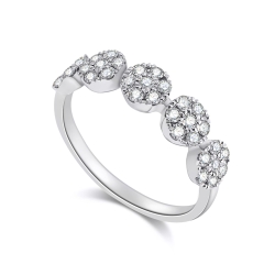 Inel din aur alb cu pietre Diamant