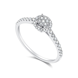 Inel din aur alb cu pietre Diamant