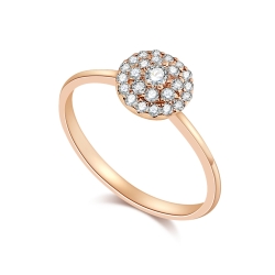 Inel din aur roz cu pietre Diamant