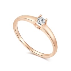 Inel din aur roz cu pietre Diamant