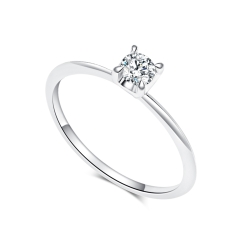 Inel din aur alb cu pietre Diamant