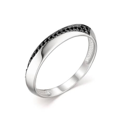 Inel din aur alb cu pietre Diamant negru