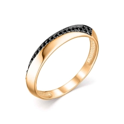 Inel din aur roz cu pietre Diamant negru