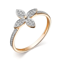 Inel din aur roz cu pietre Diamant