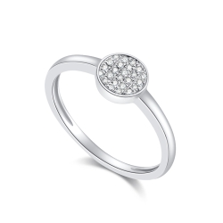 Inel din aur alb cu pietre Diamant