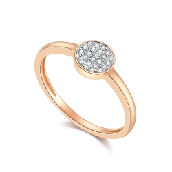 Inel din aur roz cu pietre Diamant