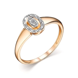 Inel din aur roz cu pietre Diamant