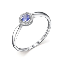Inel din aur alb cu pietre Diamant, Tanzanit