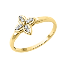 Inel din aur galben cu pietre Diamant