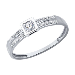 Inel din aur alb cu pietre Diamant