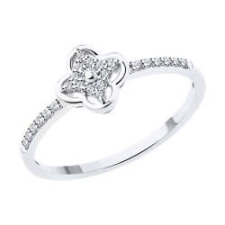 Inel din aur alb cu pietre Diamant