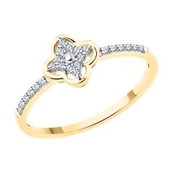 Inel din aur roz cu pietre Diamant