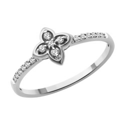 Inel din aur alb cu pietre Diamant