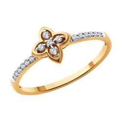 Inel din aur roz cu pietre Diamant